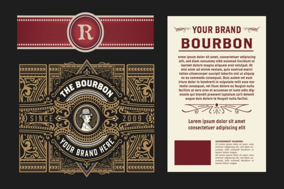 Download Liquor Label Vintage Design Retro Vector Illustration - Premium Bundle
